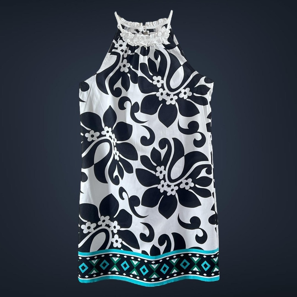 Signature London Dress Womens 10 Floral Halter Sleeveless Sundress Summer Casual - Picture 2 of 9